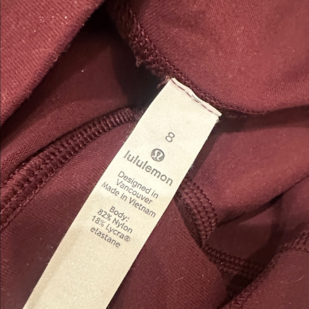 Lululemon Athletica Maroon Leggings - Picture 4 of 4